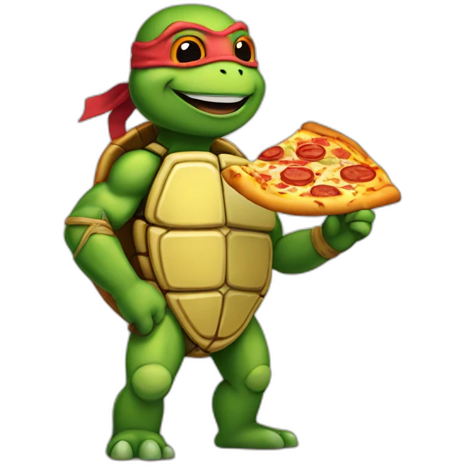 ninja turtle with pizza emoji