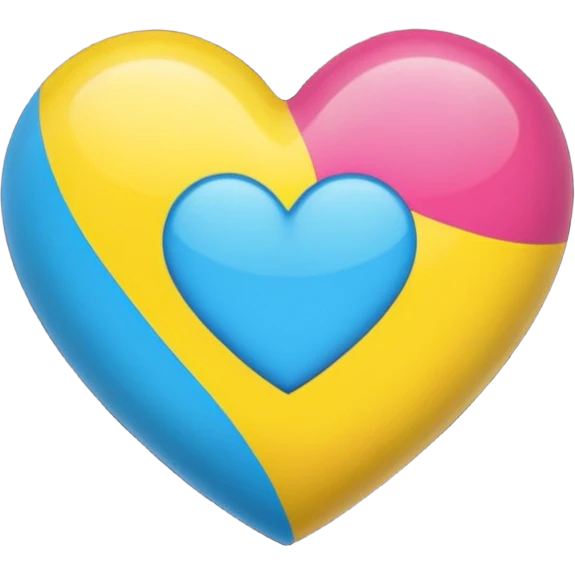 heart with pansexual pride colors emoji