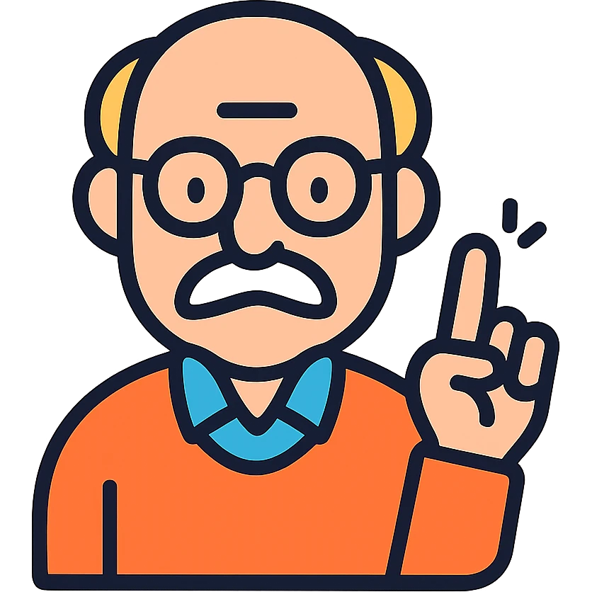 old man wagging his finger emoji