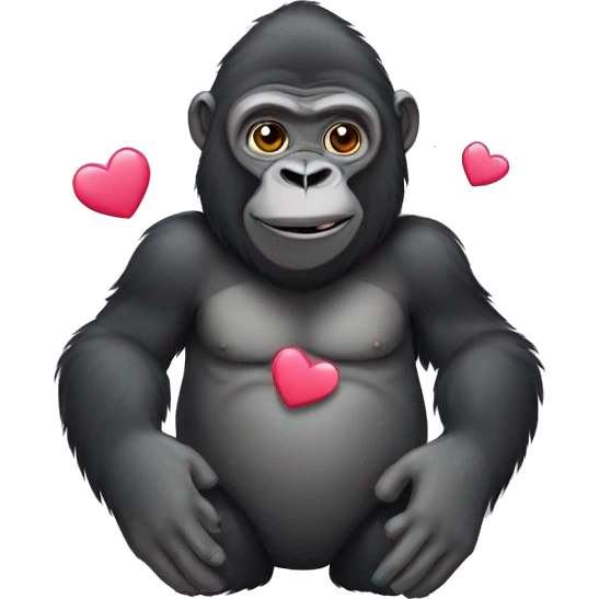 Gorilla with hearts emoji
