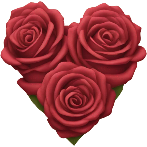 Roses shaped into a heart emoji