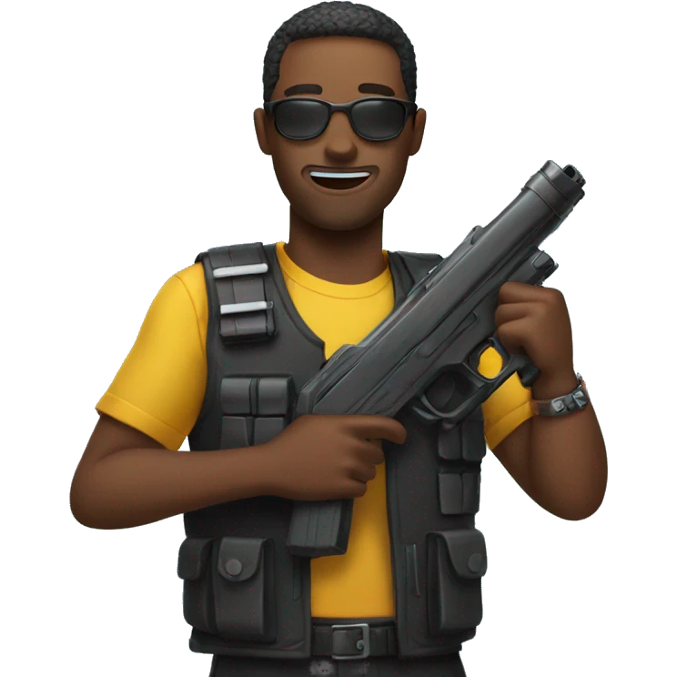 man with a black water gun emoji