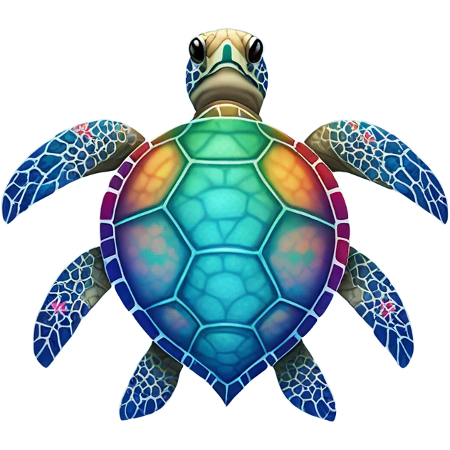 Sea turtle with hearts emoji
