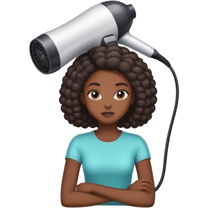 Black girl sitting under salon hair dryer emoji