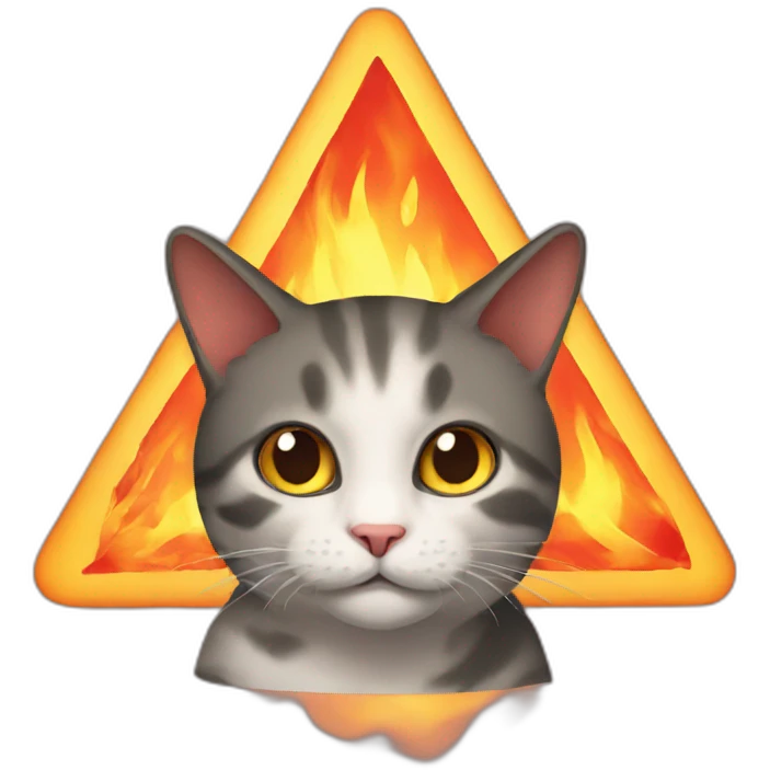 fire triangle cat emoji