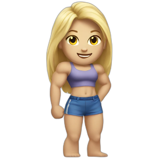 Strong muscle arm blonde girl emoji