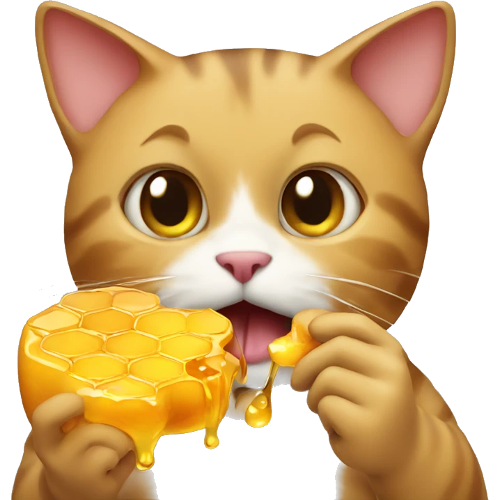 cat eating honey emoji