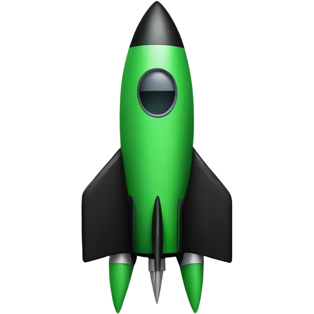 green and black rocket ship emoji