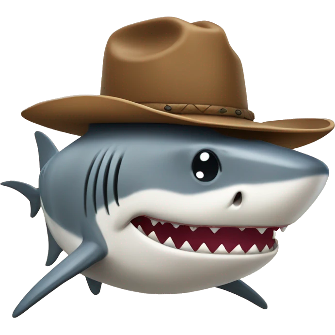 cowboy hat on shark emoji