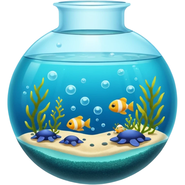 aqua tank, with sea seed little bubbles. emoji