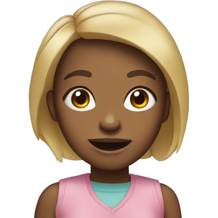 Girl with big mouth eyes and feet emoji