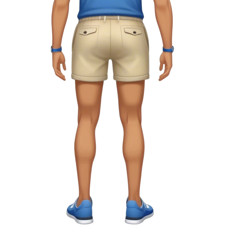 back view of full male legs with shorts emoji