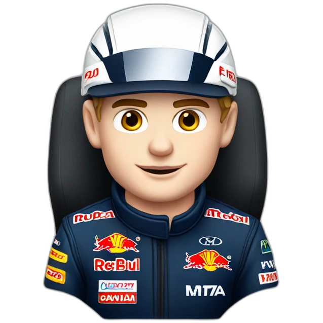 Max verstappen f1 driver in a car emoji