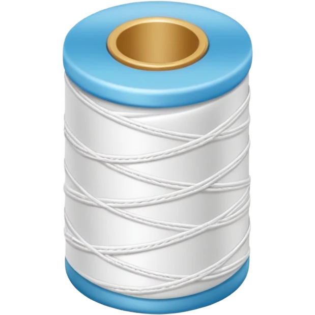 Roll of white thread  dental floss emoji
