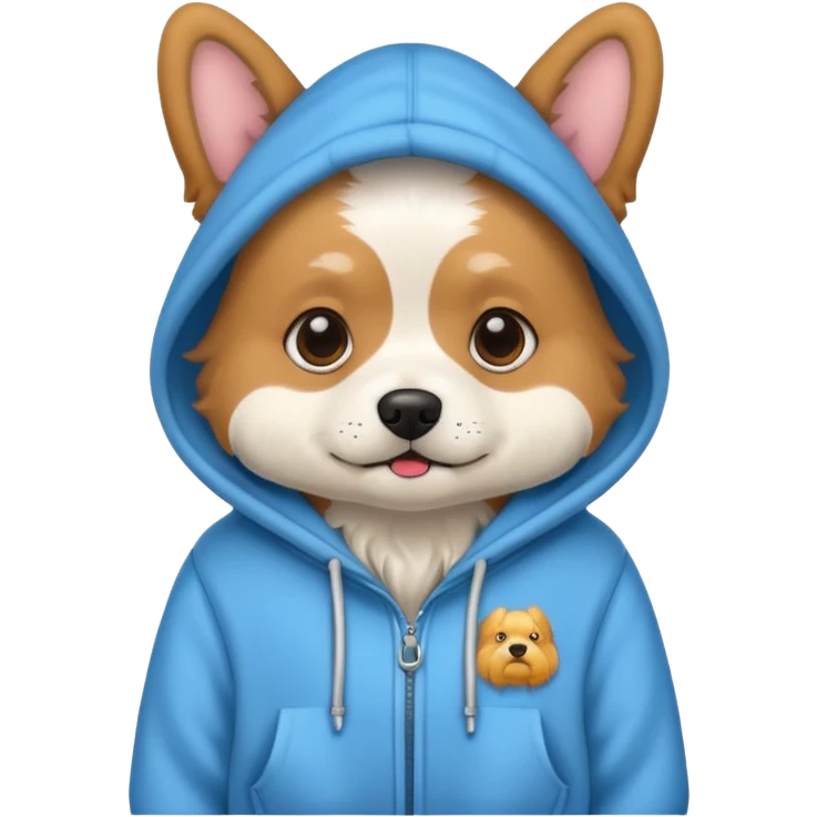 Dog wearing a hoodie emoji