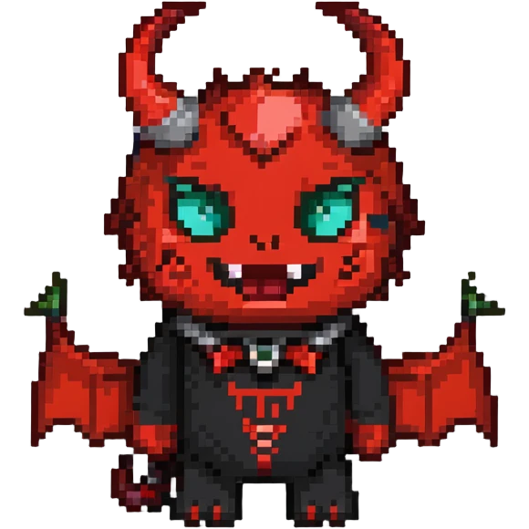 devil character saying thank you emoji
