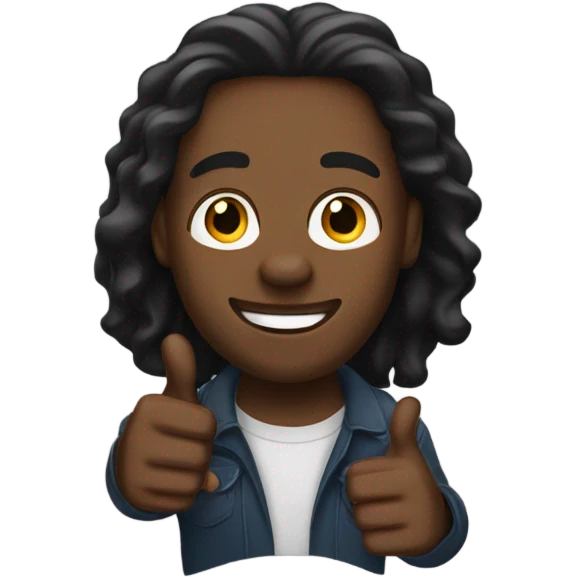 Black Man with long hair l thumbs up emoji