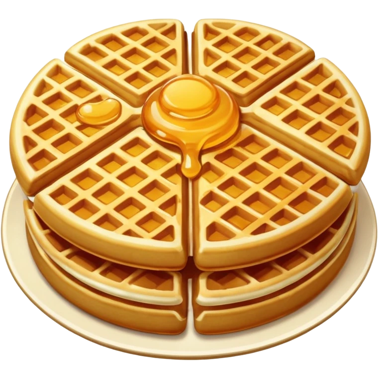 round waffle with honey emoji