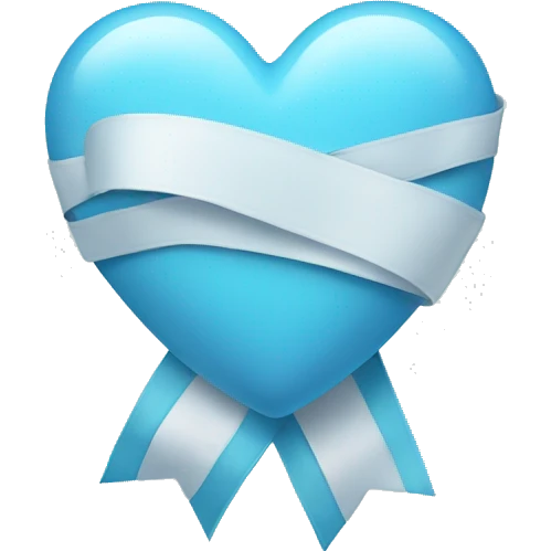 Light blue heart with a ribbon emoji