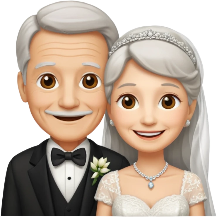 old couple in wedding day emoji