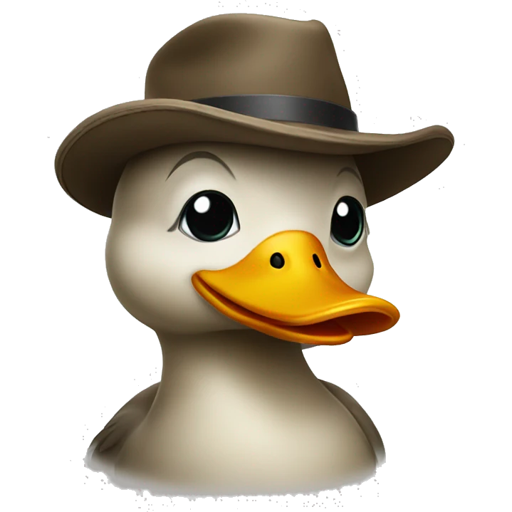 Duck wearing hat emoji