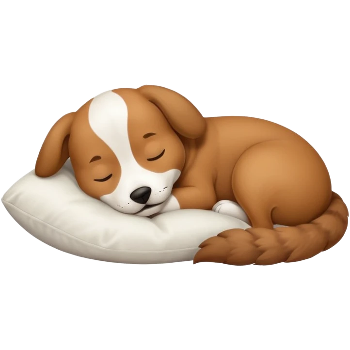 Dog sleeping with a pillow emoji