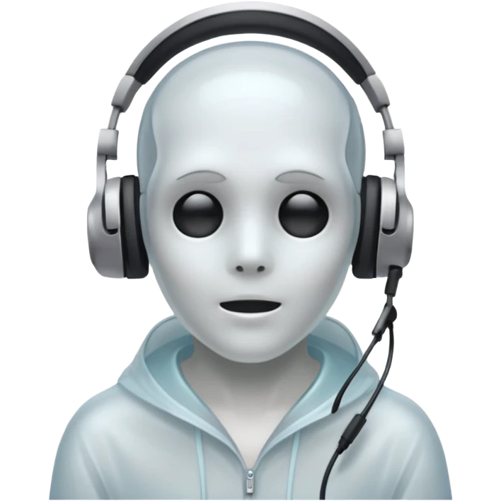 Ghost with headset emoji