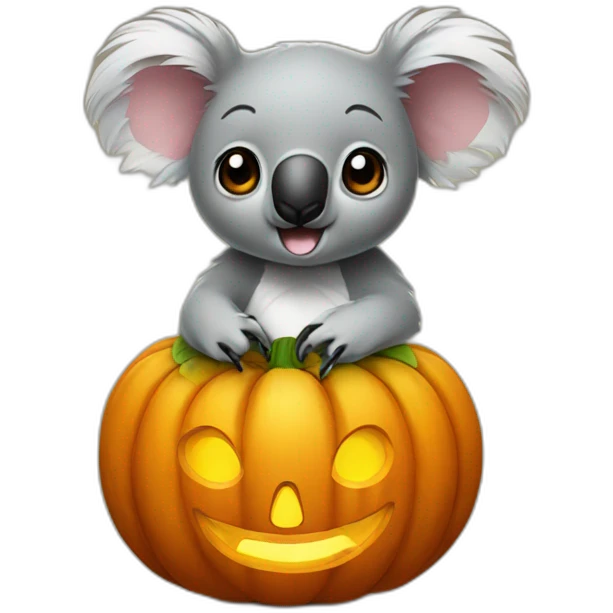 koala on a pumpkin emoji