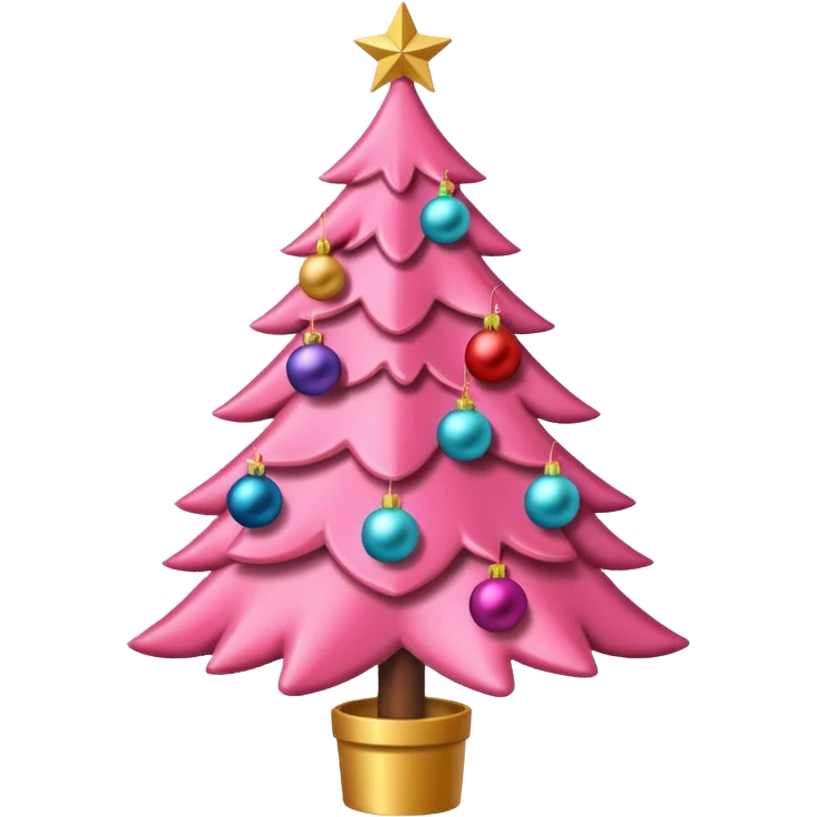 a pink christmas tree emoji emoji