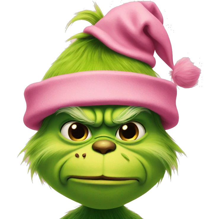 Grinch with a pink bow emoji