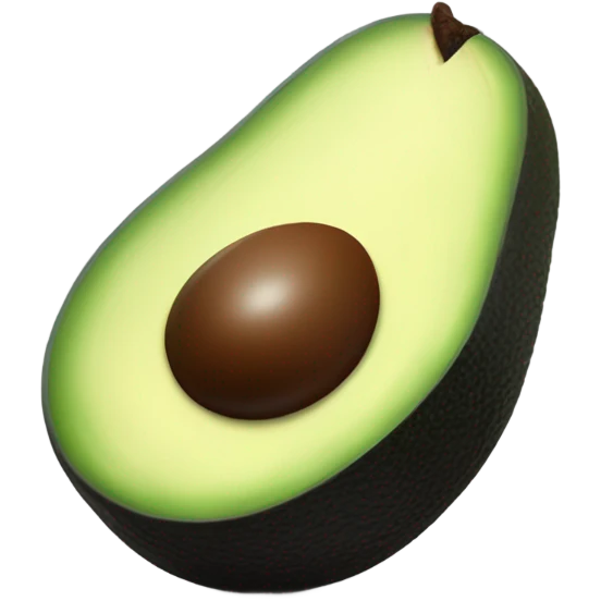 Sliced ​​avocado with a radiant aura. emoji