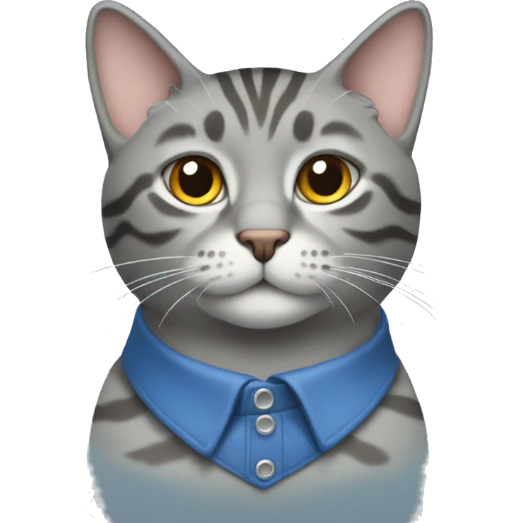 Grey tabby blue collar emoji