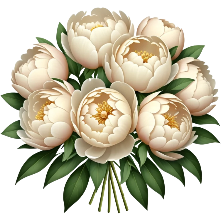 A large bouquet of cream peonies emoji