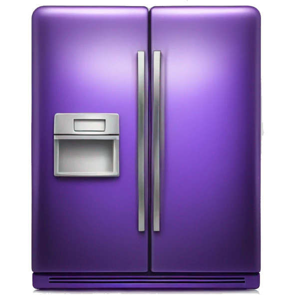 Realistic Metallic royal purple fridge isolated.  emoji