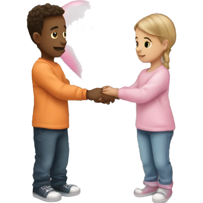 baby pink heart and girl holding hands on prison miror wirh her boyfriend emoji