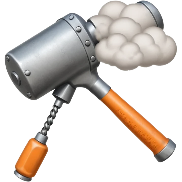 Pneumatic hammer swinging dust cloud around it emoji