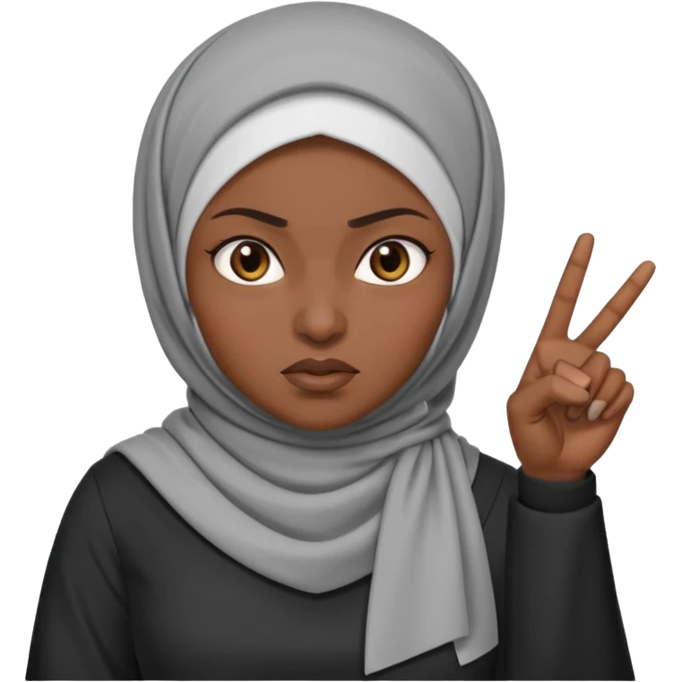 злая черная женщина мусульманка указывает на человека слева emoji