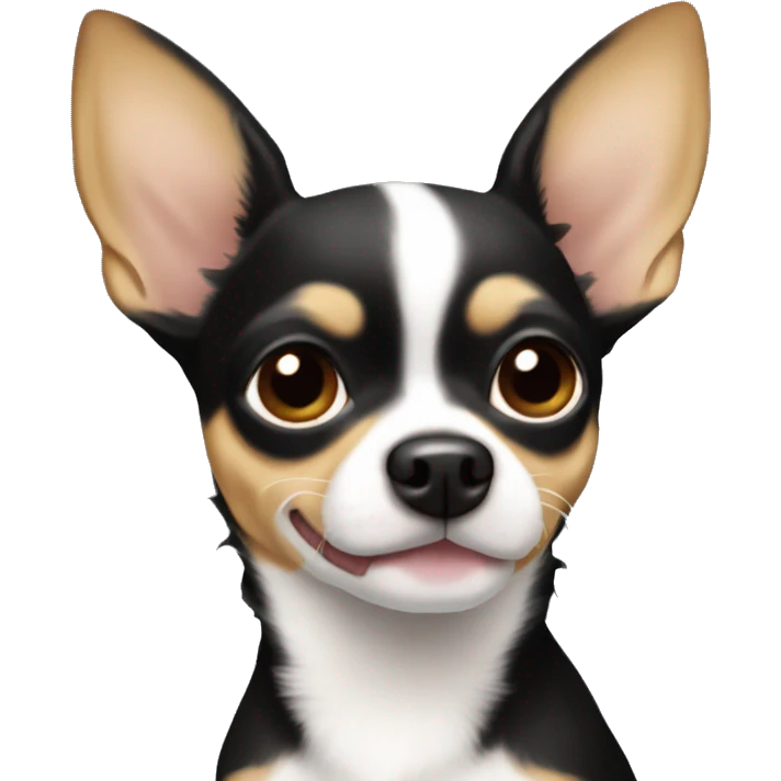 Chihuahua small dog perky ears black tan white emoji