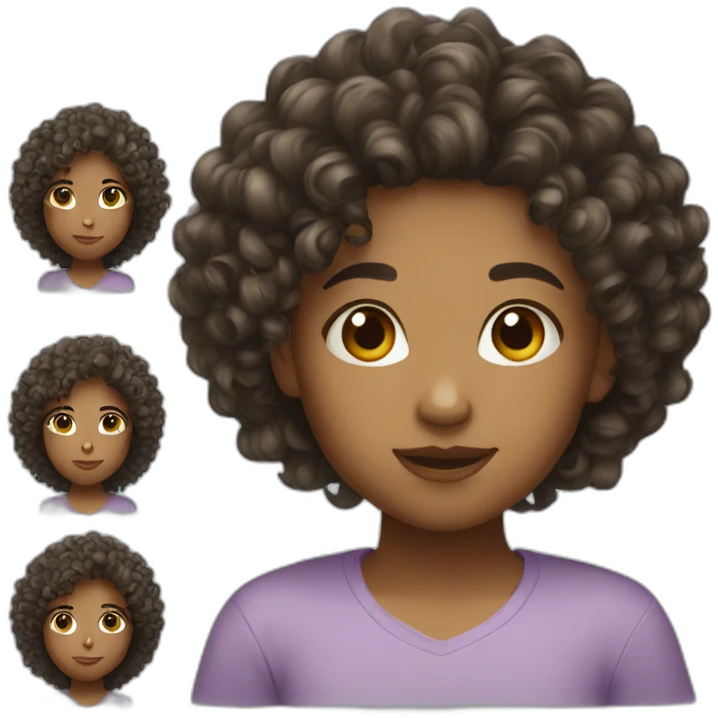 smart girl curly hair emoji