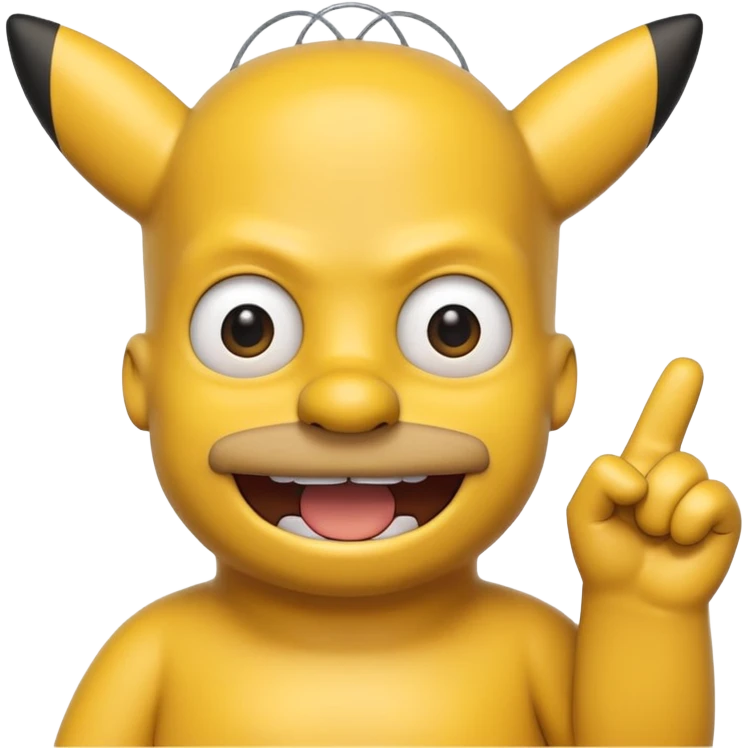 Homer Simpson in Pikachu form emoji