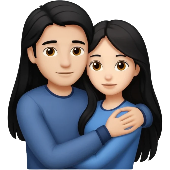 Couple that lobes eachother girl has black lonh hair he is white with brown hair emoji