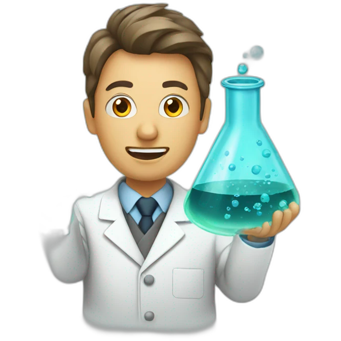 scientist with a conical flask exploding emoji
