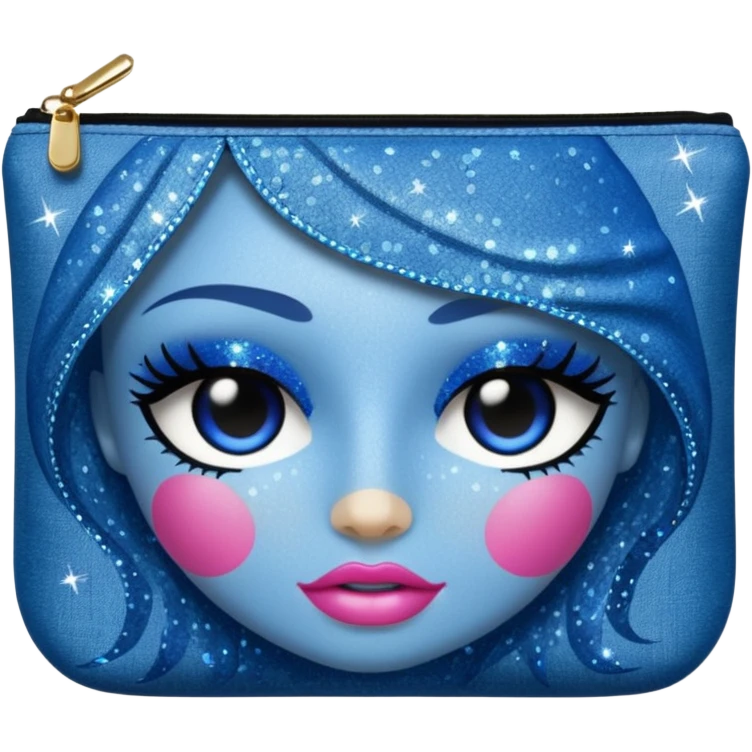 Glittery denim makeup bag emoji