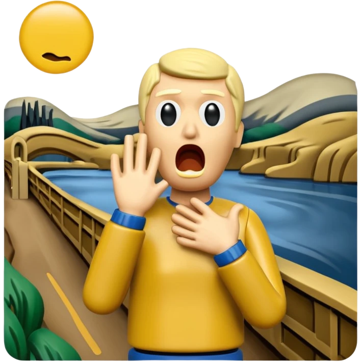 Edvard munch the scream landscape but a minifig emoji