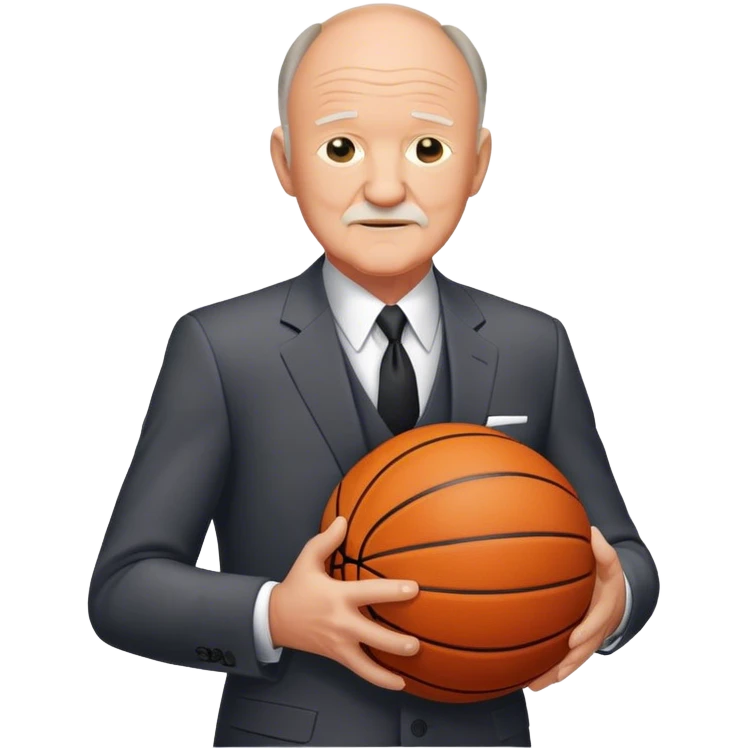 Gene Hackman wearing a suit with basketball  emoji
