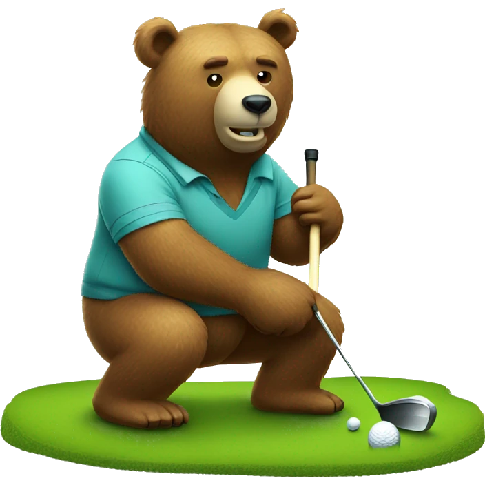 bear golfing emoji