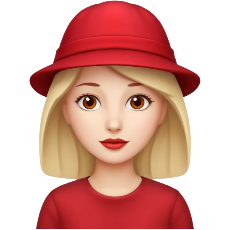 different womman with red hat emoji