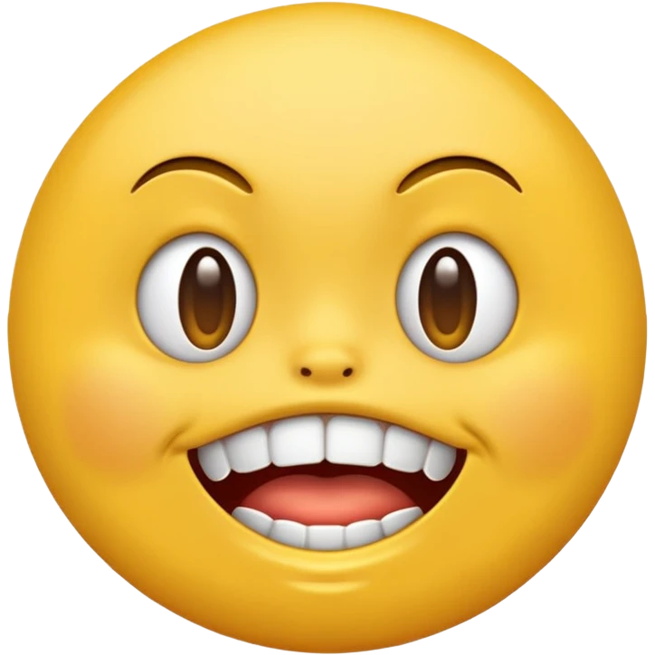 grimacing yellow round emoji with silver teeth emoji