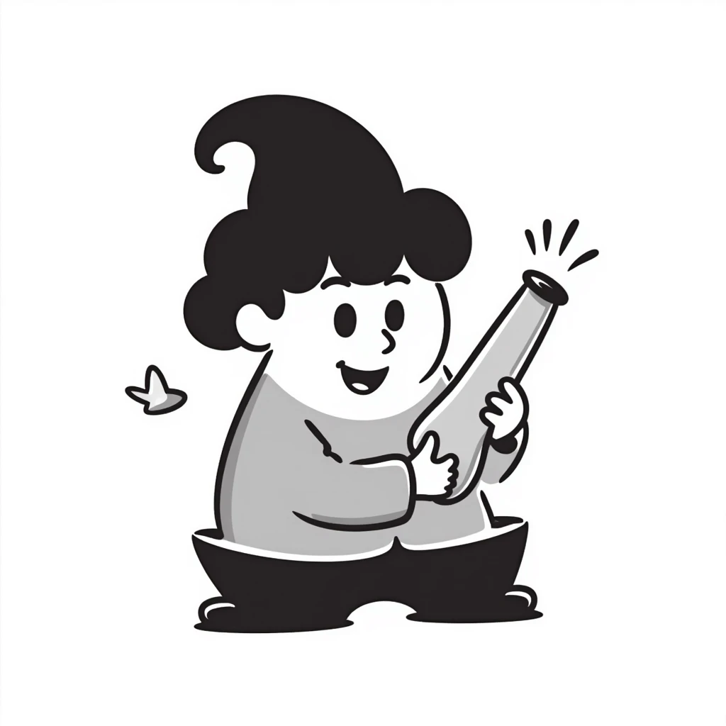 cute hand-drawn poop character holding a small bong emoji