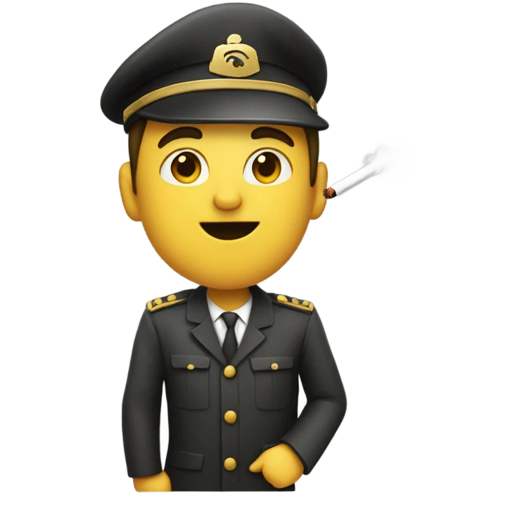 saluting with a cigarette in mouth emoji